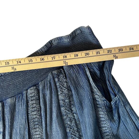 Bunulu Denim Look Crinkle Elasticated Waist Fit n Flare Capri Pant 3X - Picture 8 of 10